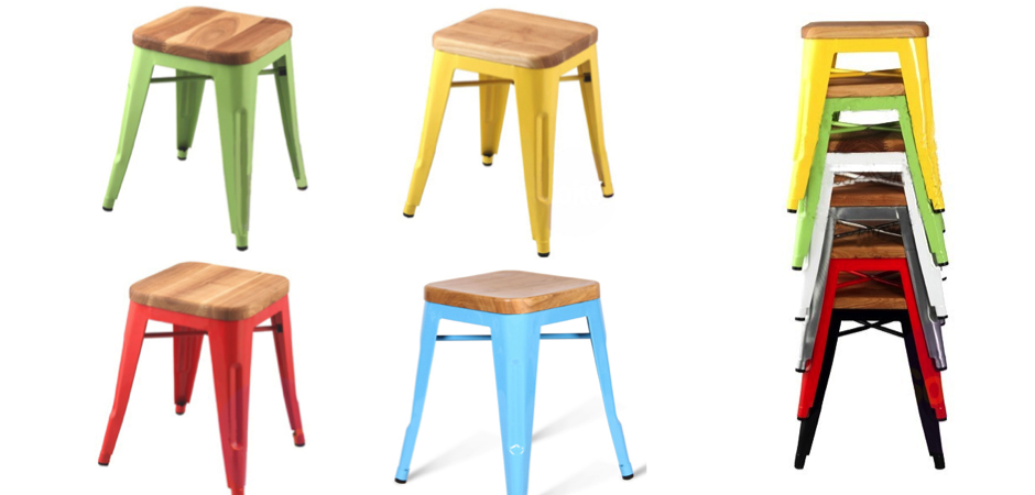 Кухонный стул Tolix Wood Seat Stool