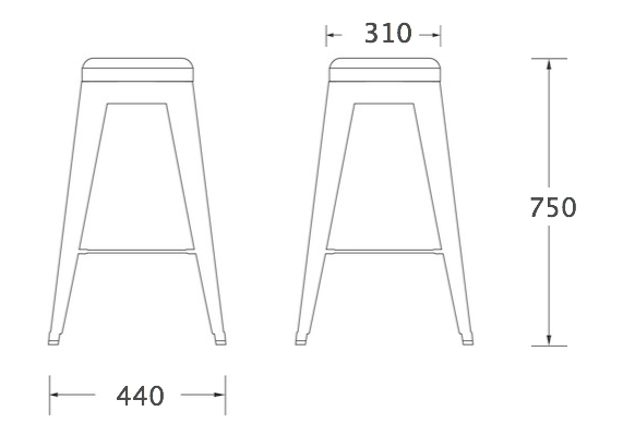Барный стул Tolix Bar Stool 75