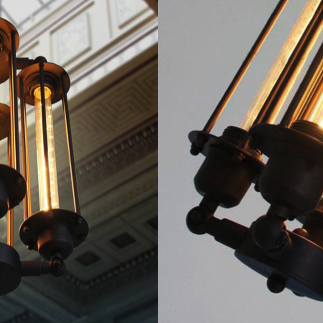 Подвесной светильник Loft Industrial Edison Cage Vertical Quatro