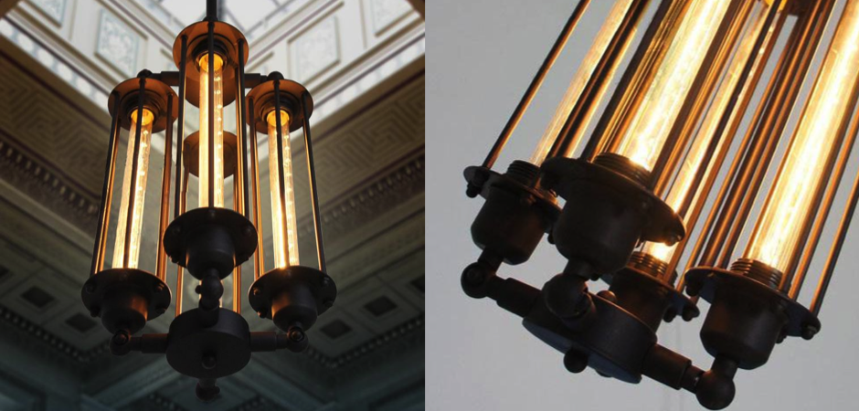 Подвесной светильник Loft Industrial Edison Cage Vertical Quatro