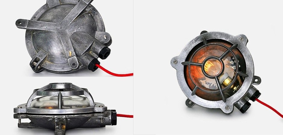 Настенная лампа Steampunk Cage Glass Edison Wall Lamp Round