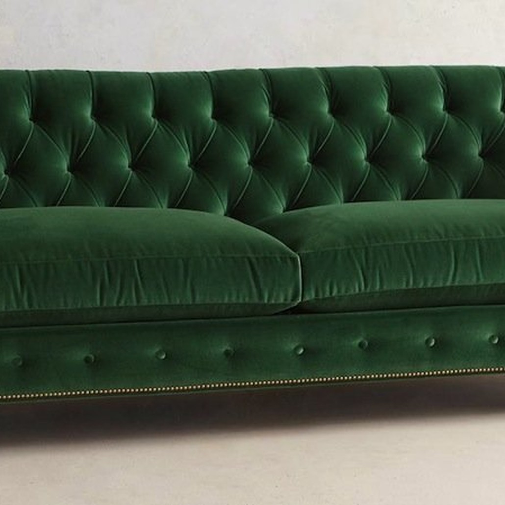 Трехместный диван Velvet Lyre Chesterfield Sofa