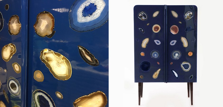 Patrick Naggar Gem Cabinet шкаф украшенный агатами