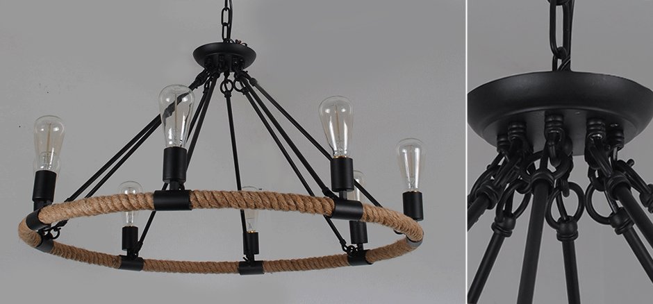 Люстра Round Tube Loft Rope Light