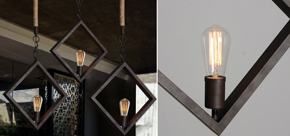 Подвесной светильник Romb Loft Rope Light
