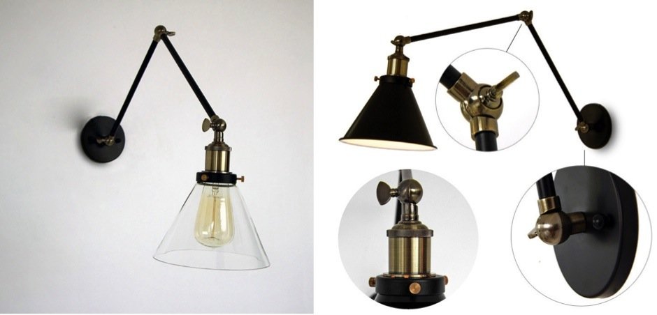 Бра Gloce Cone Shade Loft Industrial Glass