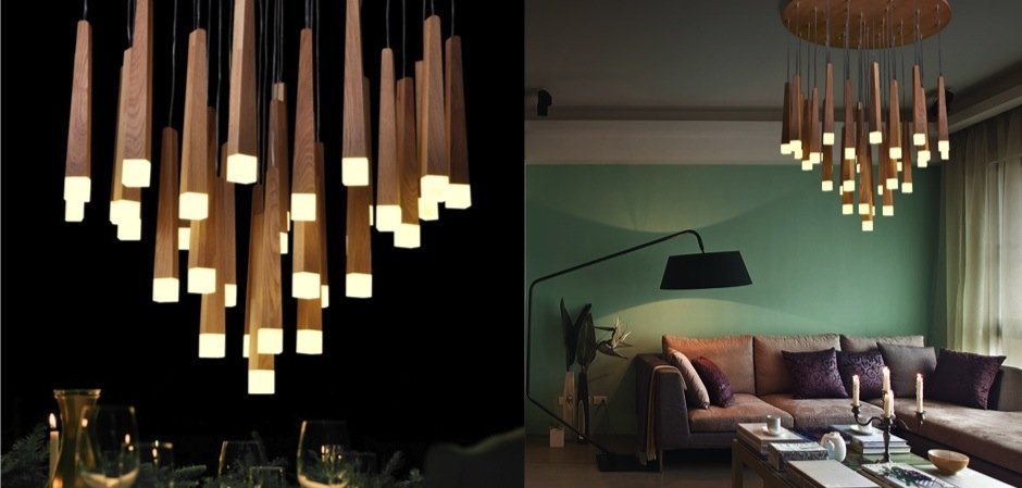 Люстра Wooden Glowworm Round