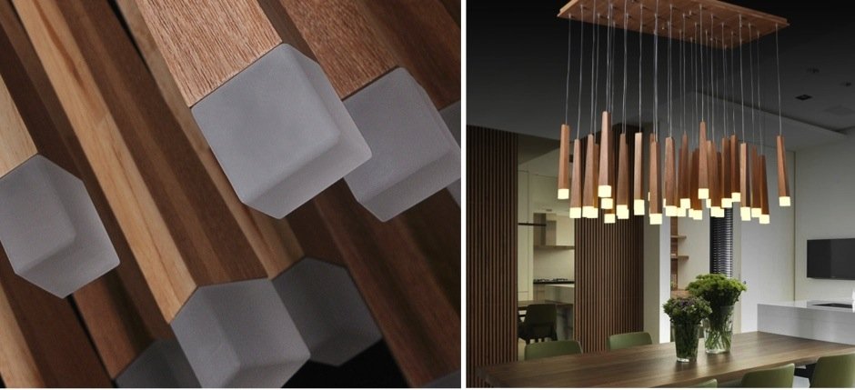 Люстра Wooden Glowworm Square