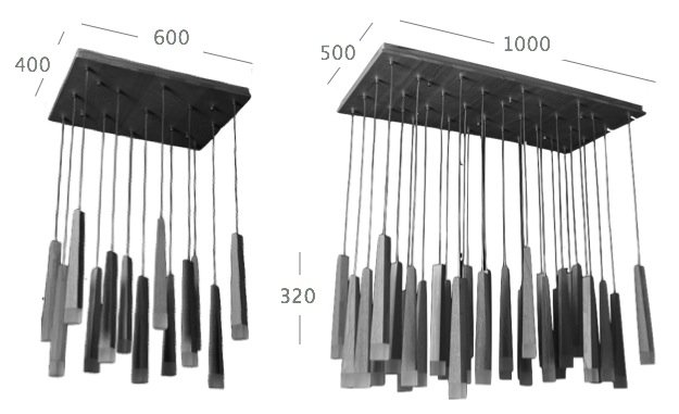 Люстра Wooden Glowworm Square