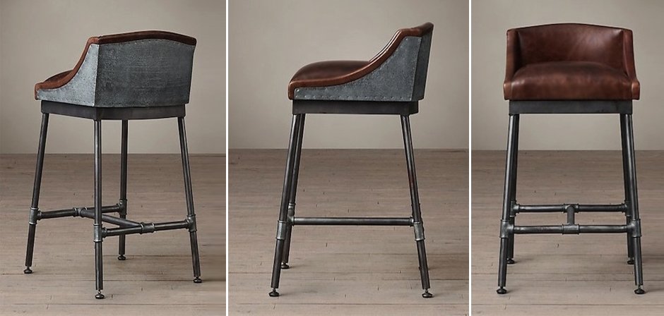 Барный стул Iron Scaffold Bar stool brown