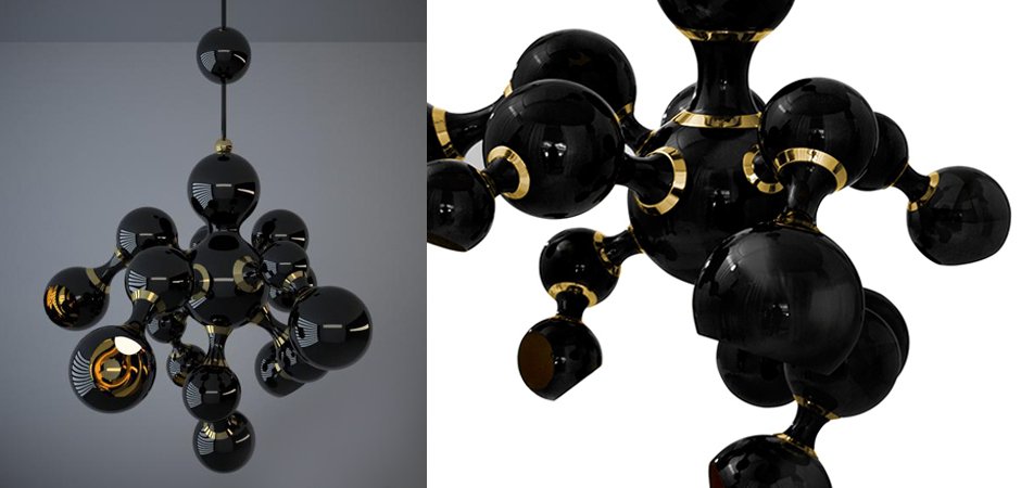 Люстра Atomic Suspension black Delightfull