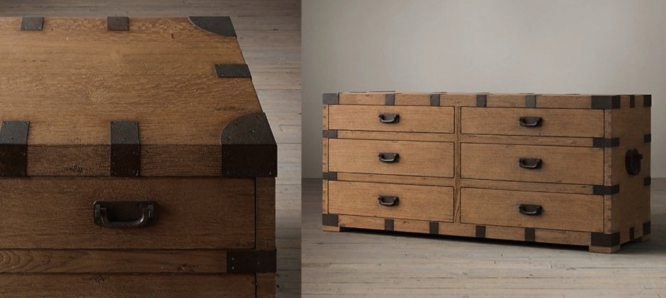 Комод в винтажном стиле Vintage Antique Oak Wide