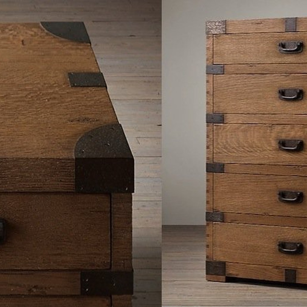 Комод в винтажном стиле Vintage Antique Oak Tall