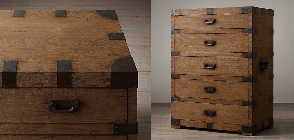 Комод в винтажном стиле Vintage Antique Oak Tall