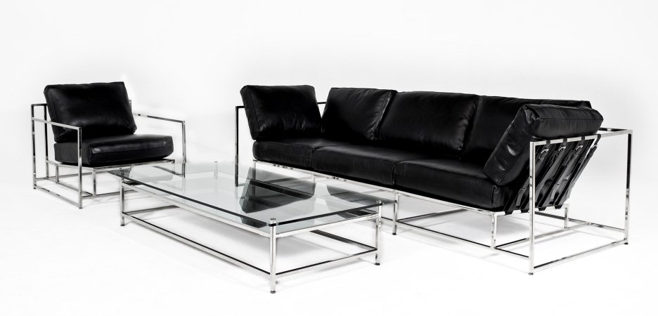 Диван Black Calfskin Sofa