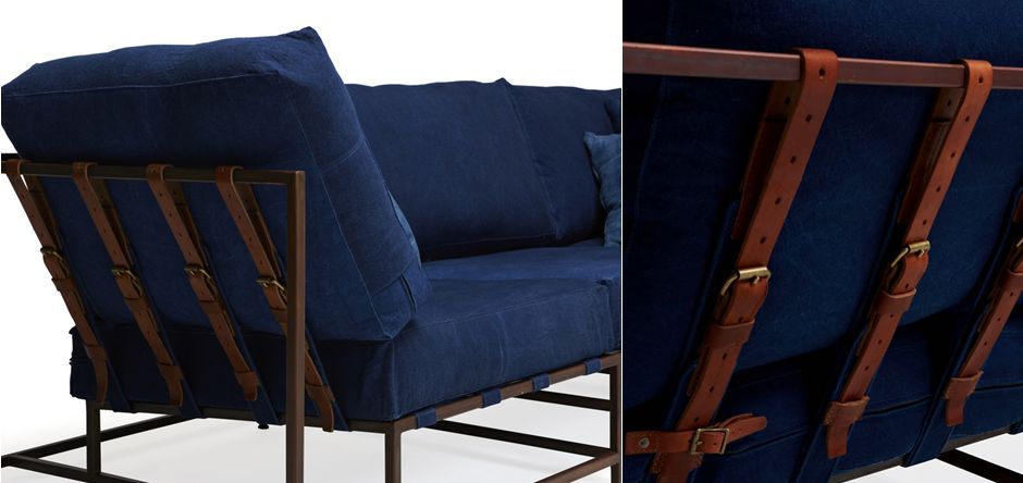 Диван Kenn X Miller sofa Indigo and copper denim