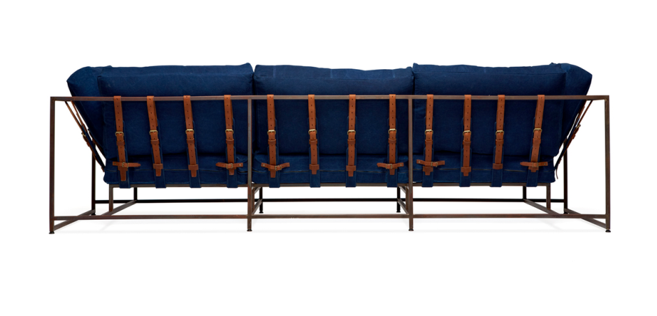 Диван Kenn X Miller sofa Indigo and copper denim
