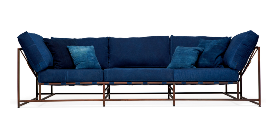 Диван Kenn X Miller sofa Indigo and copper denim
