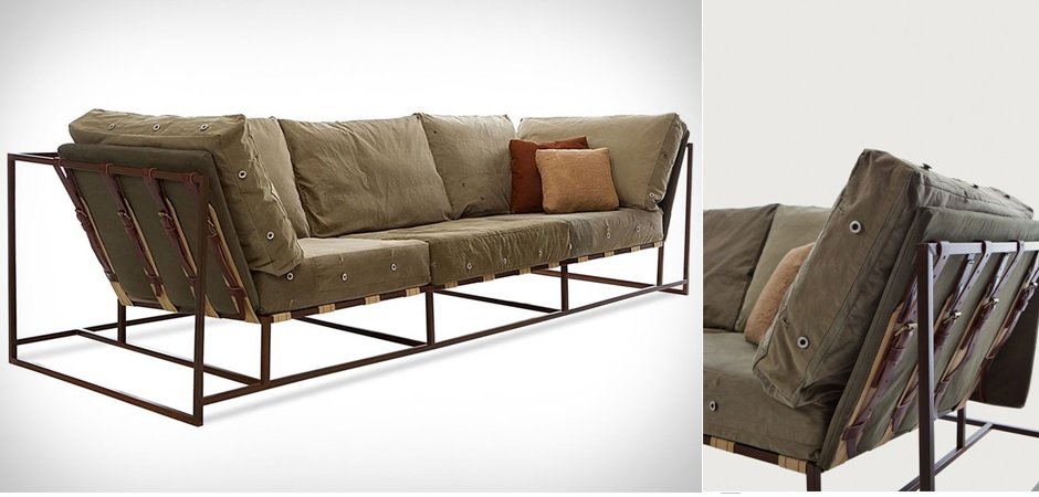 Диван Inheritance Sofa Olive Military Fabric