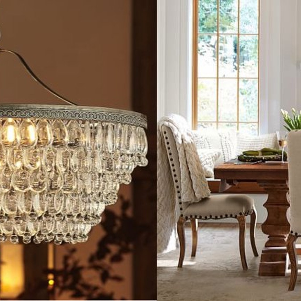 Люстра Clarissa Glass Drop Petite Round Chandelier