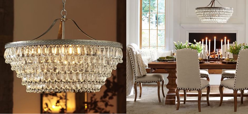 Люстра Clarissa Glass Drop Petite Round Chandelier