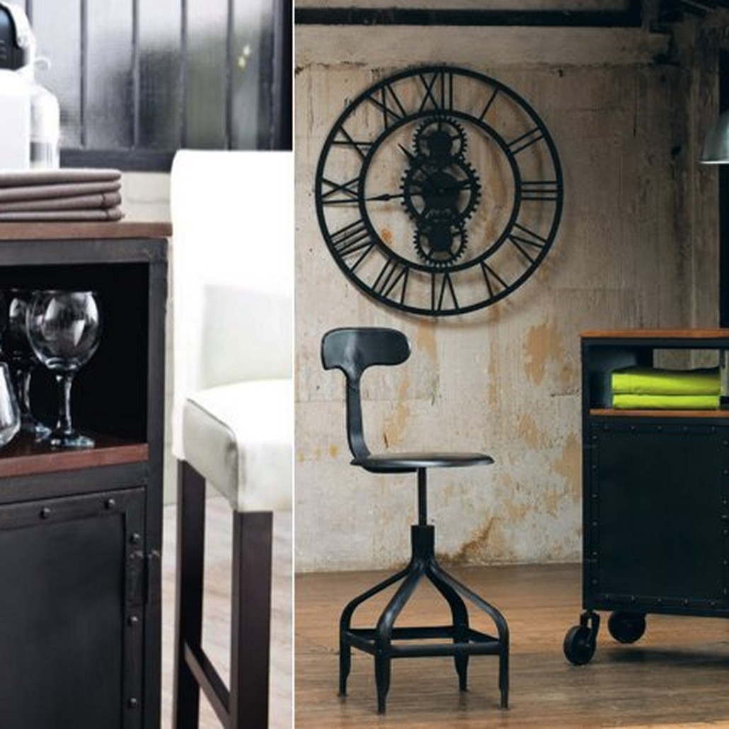 Комод в стиле Индастриал на колёсах Industrial Bar Oak Chest