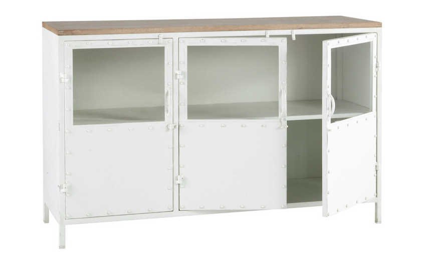 Буфет в стиле Лофт белый Industrial Rust Bleached Chest