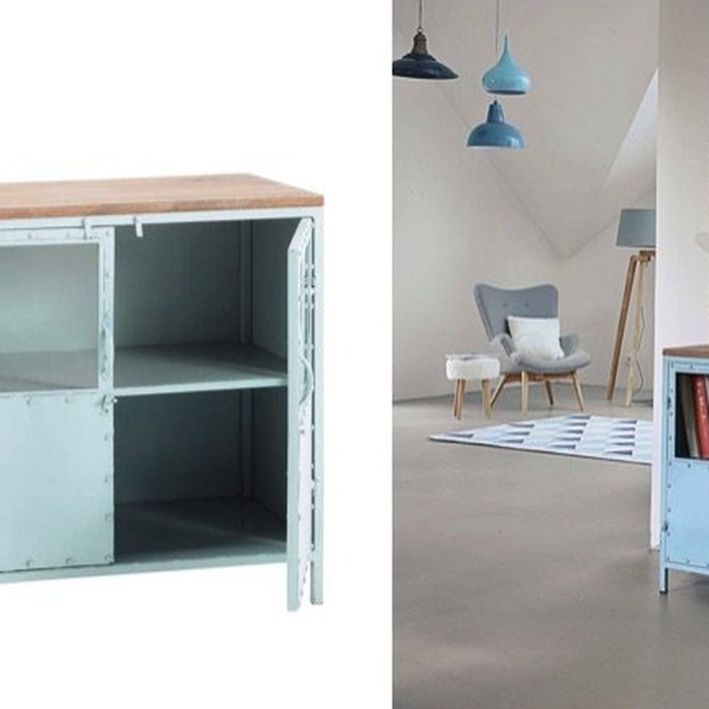 Буфет в стиле Лофт Industrial Rust Blue Chest Голубой