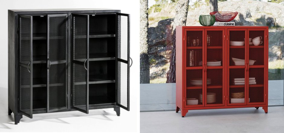 Буфет в стиле Лофт металлический Industrial Grid Buffet Черный