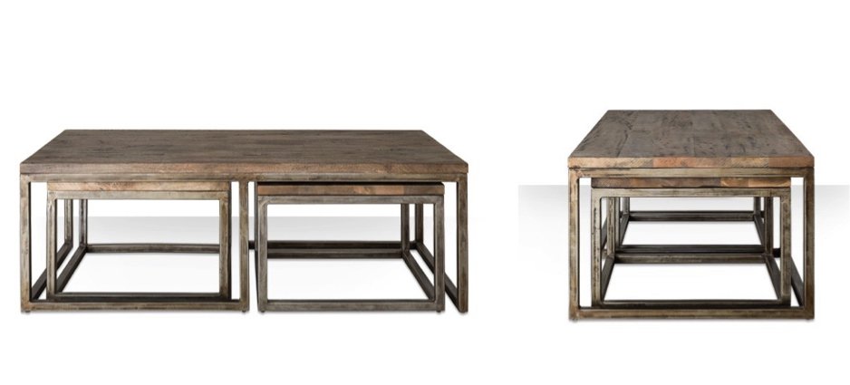 Журнальный стол Industrial Metal Rust Triple Table