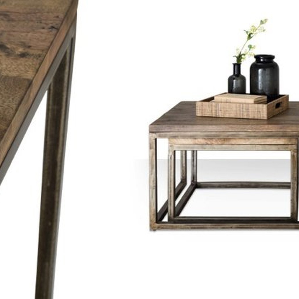 Журнальный стол Industrial Metal Rust Triple Table