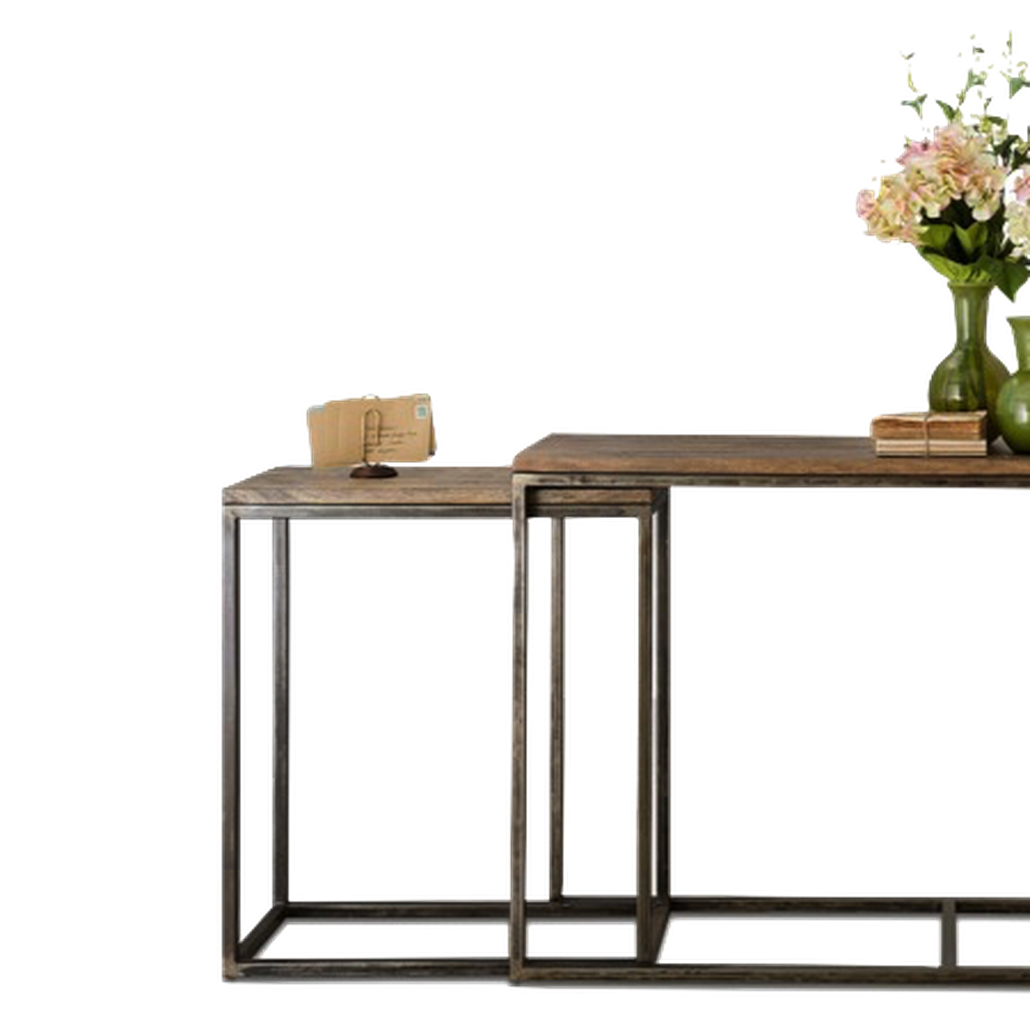 Консоль Industrial Metal Rust Triple Console Table