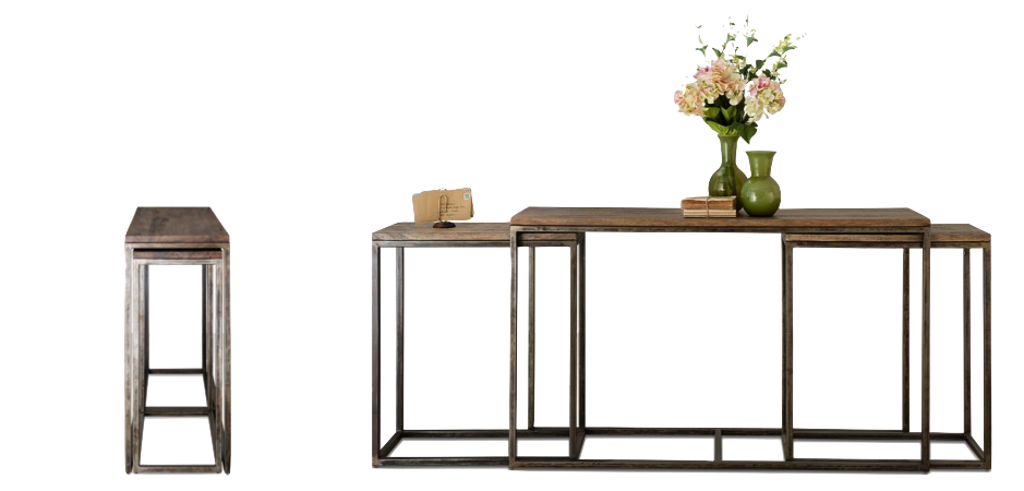 Консоль Industrial Metal Rust Triple Console Table