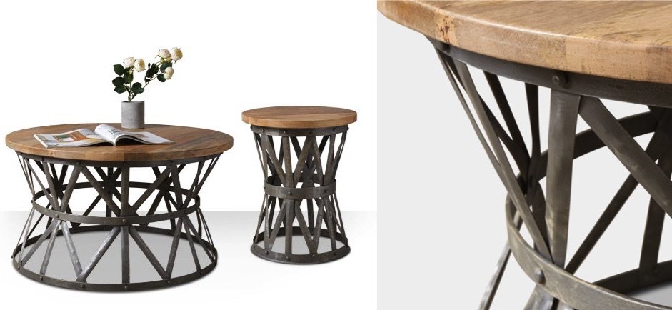 Журнальный стол Industrial Rust Barrel 80 Table