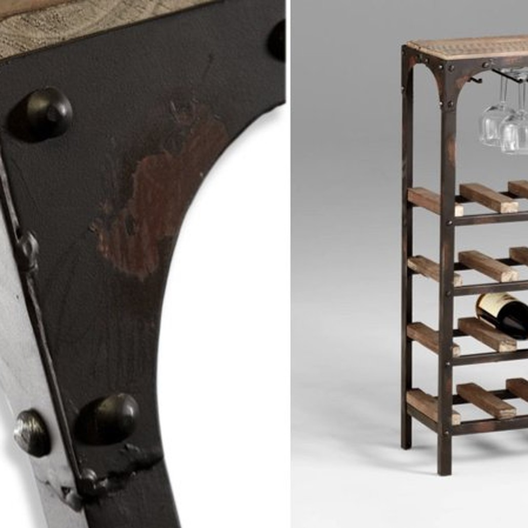 Стеллаж Industrial Metal Rust Console Wine Rack