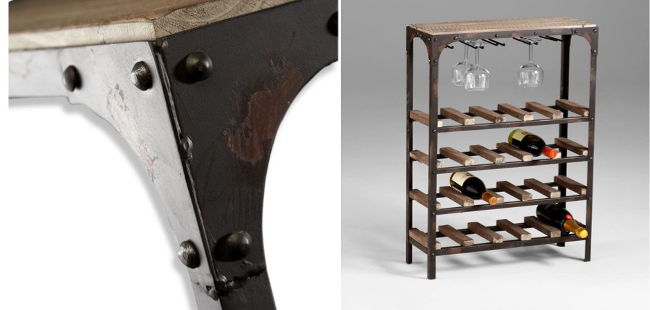 Стеллаж Industrial Metal Rust Console Wine Rack