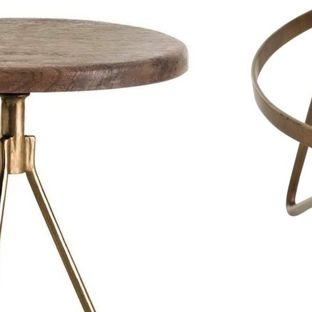 Барный стул Industrial Vintage Brass Iron Swivel Bar Stool