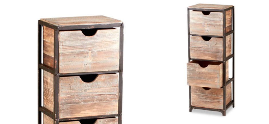 Тумба в винтажном стиле Industrial Metal Rust Tall Storage Shelf