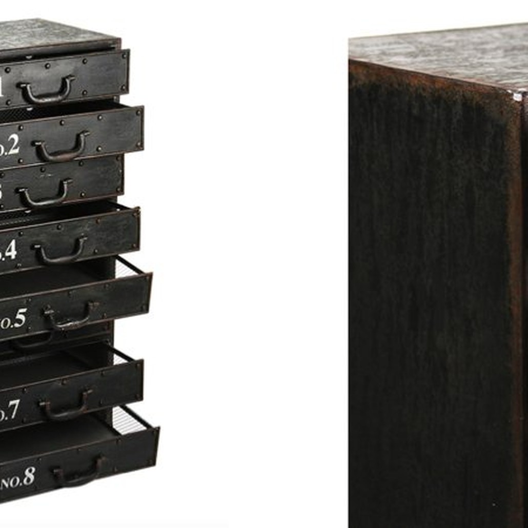 Комод металлический в стиле Лофт Industrial Loft Rustic Iron 8 Drawer Dresser