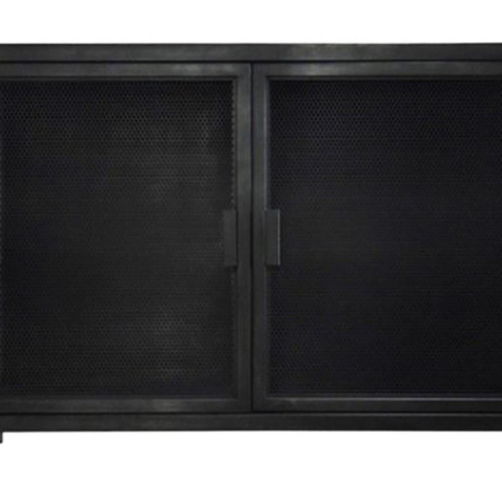 Буфет с 2-мя дверцами из металлической сетки Industrial Loft Dark Metal 2 Door Beto Cabinet