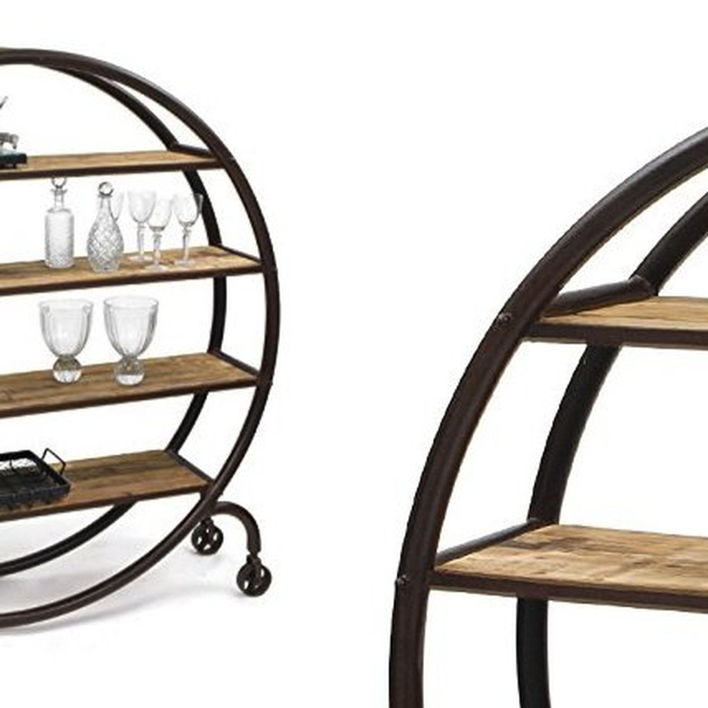 Стеллаж Industrial Metal Round Bookshelf
