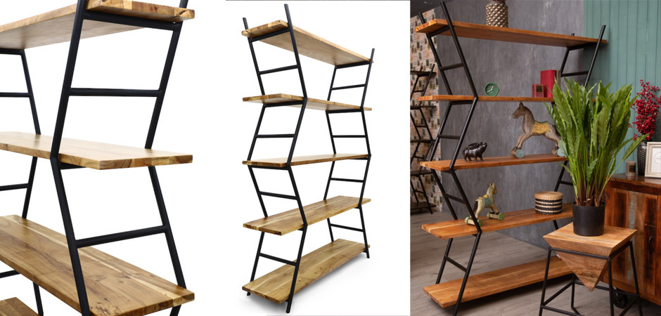 Стеллаж Industrial Zigzag Light Wood