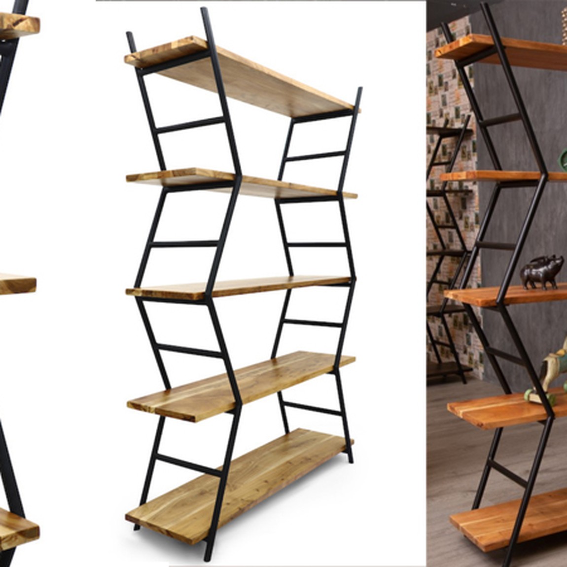 Стеллаж Industrial Zigzag Light Wood