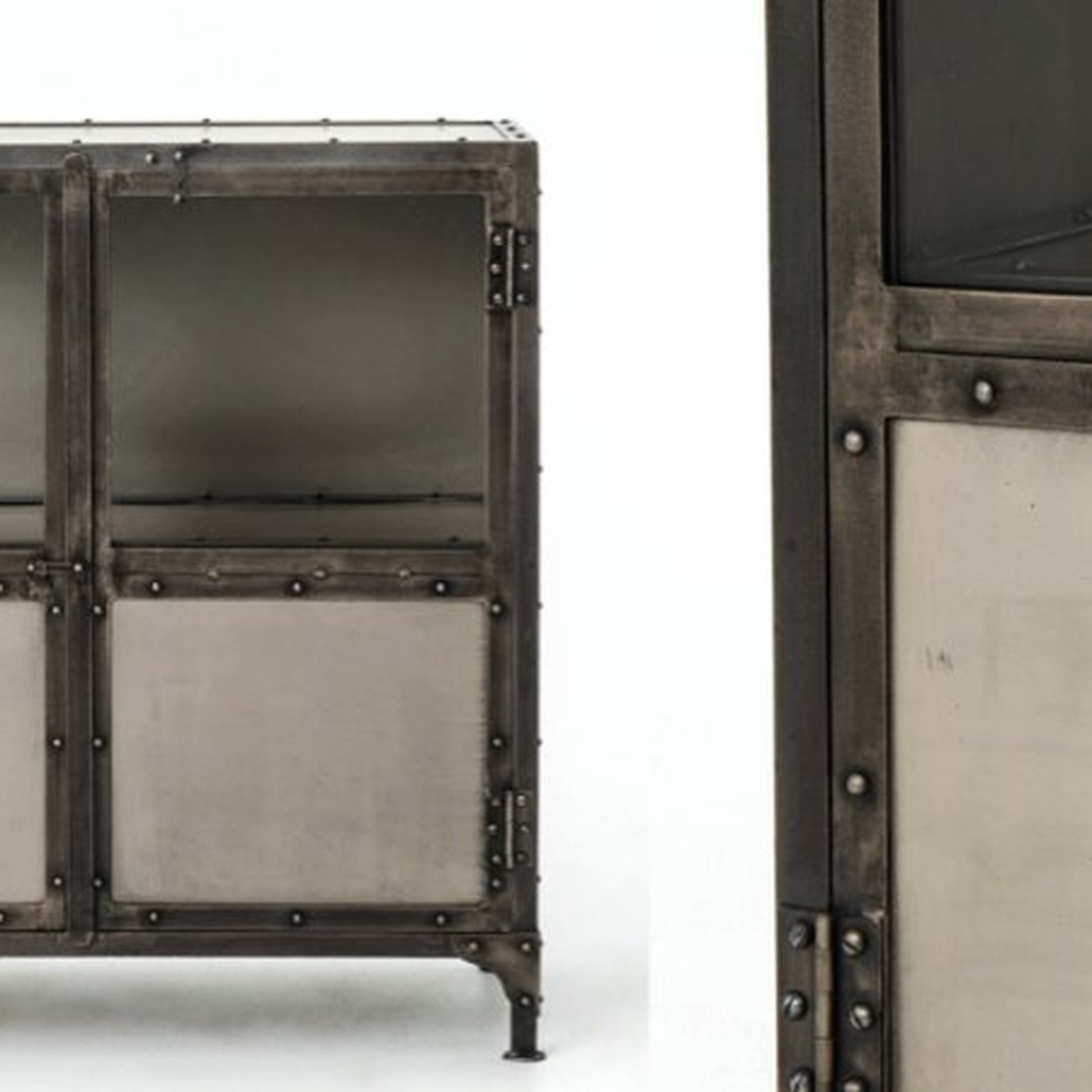 Комод металлический Industrial Steampunk Nickel 2 Door Cabinet