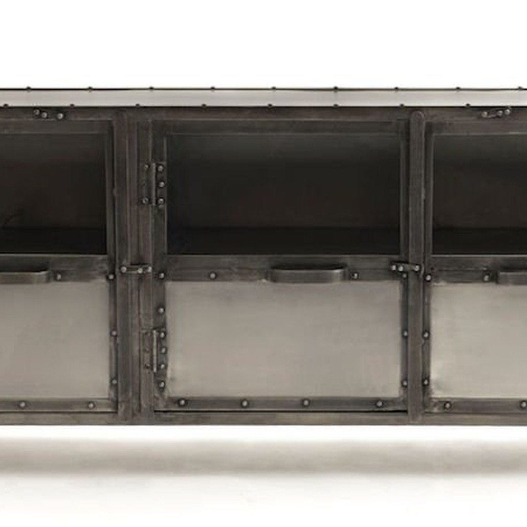 Комод металлический Industrial Steampunk Nickel 3 Door Сoncole
