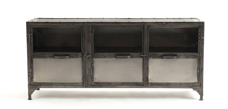 Комод металлический Industrial Steampunk Nickel 3 Door Сoncole