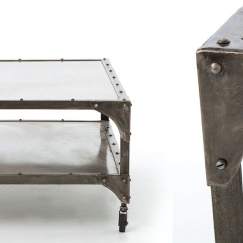 Кофейный стол Industrial Steampunk Nickel Coffee Table