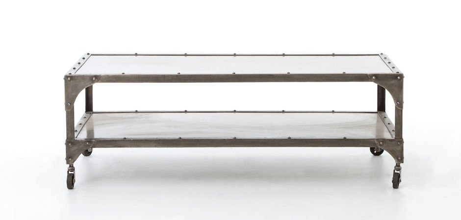 Кофейный стол Industrial Steampunk Nickel Coffee Table
