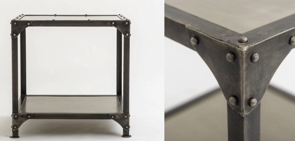 Кофейный стол Industrial Steampunk Nickel Side Table