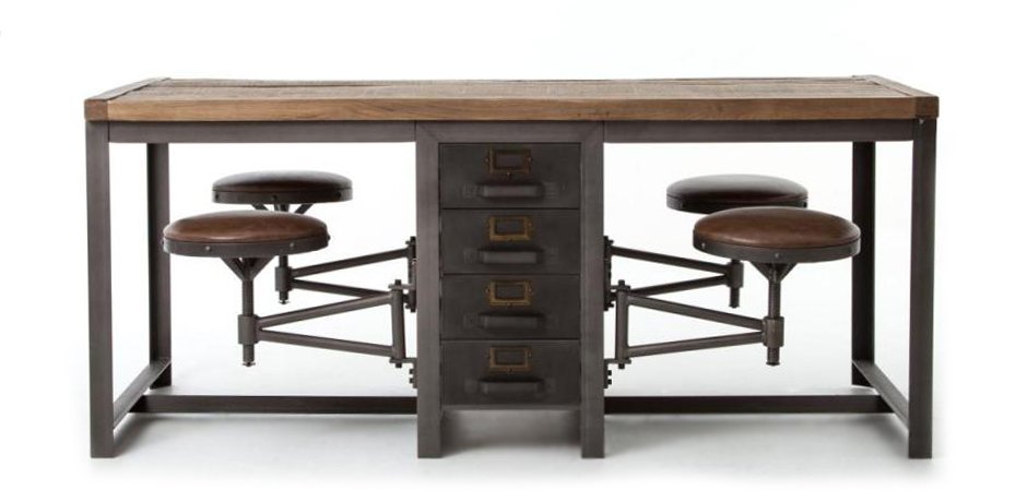 Большой рабочий стол Rupert Work Table Rustic